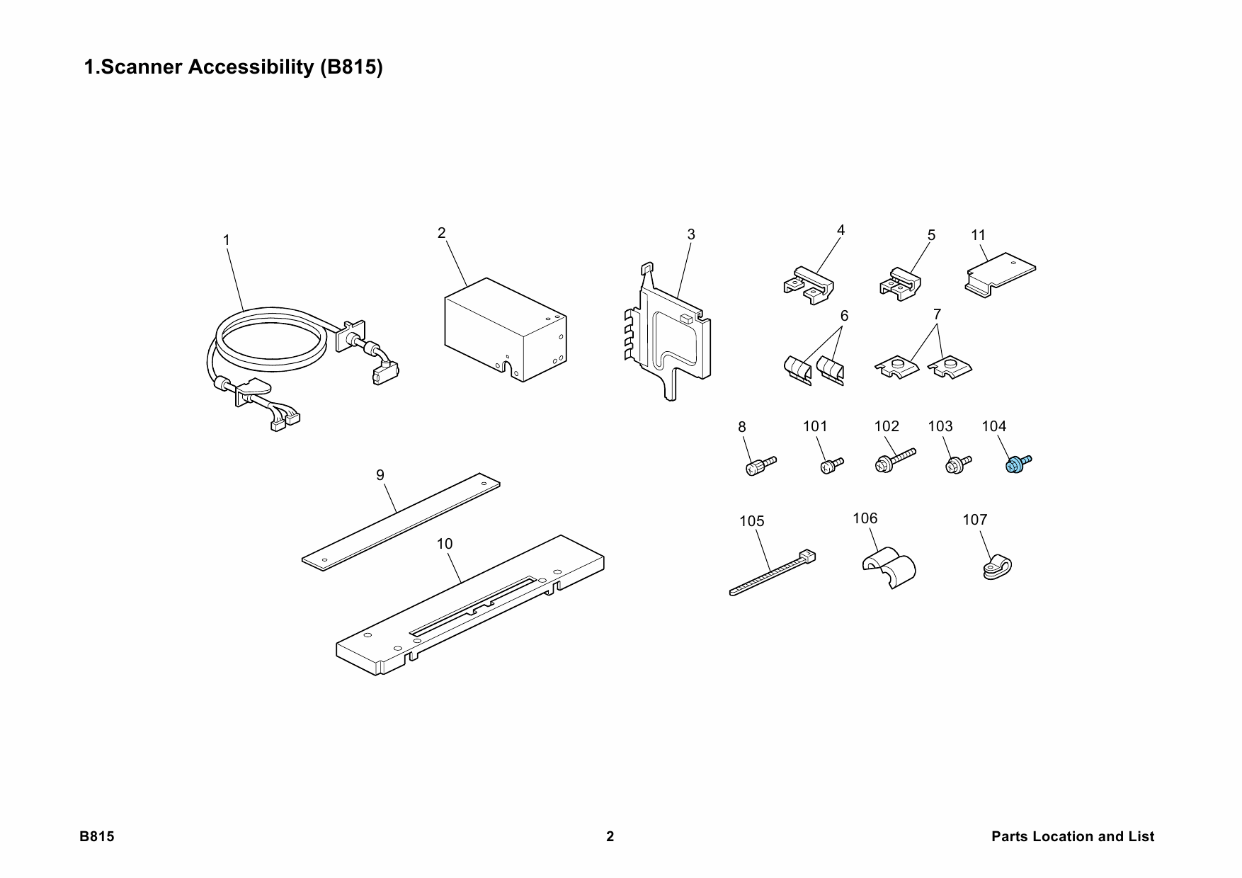 RICOH Options B815 SCANNER-ACCESSIBILITY-OPTION-TYPE-3045 Parts Catalog PDF download-2